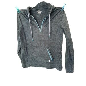 VINEYARD VINES Performance Women's Small Navy Quarter Zip Hoodie W/ Thumb Holes